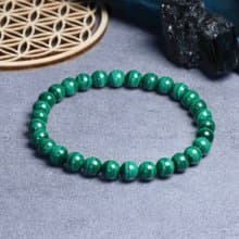 一圖一物│#414 6mm 孔雀石水晶手鍊 情緒舒緩 開運招財旺事業