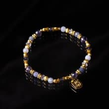 自在天鵝心 // C1431堇青石丹泉石藍紋瑪瑙手鍊