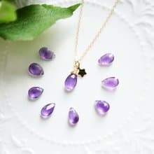 愛の守護石 天然アメジストとスターのネックレス 2月誕生石