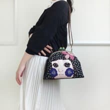 櫻花凝 彩虹珠扣吻鎖口金包包 斜背 側背 單肩包 夾子包