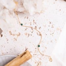 正能量 x 祖母綠 淡水珍珠 黃銅鍍18K【風信子 • 重生的愛】手鍊