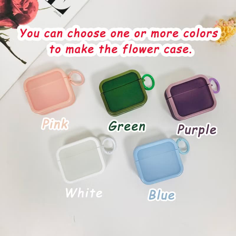 珍珠白壓花耳機殼,搭配AirPods 1,2,3,4,AirPods Pro,精美禮物