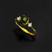 2件85折 | 非洲黑澳寶蛋白石純銀戒指 (夜色流光)