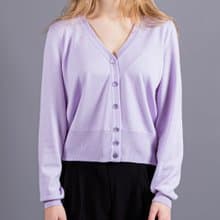 knit cardigan, button down cardigan, merino sweater, v-neck jacket, purple lilac