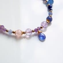 少女與一千零一夜| 坦桑石、藍晶石、紫水晶14k包金天然石手鍊