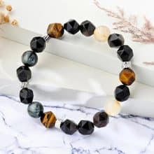 現貨禮盒包裝【金鷹 男款】鷹眼石 金髮晶 銀曜石 黃虎眼手鍊