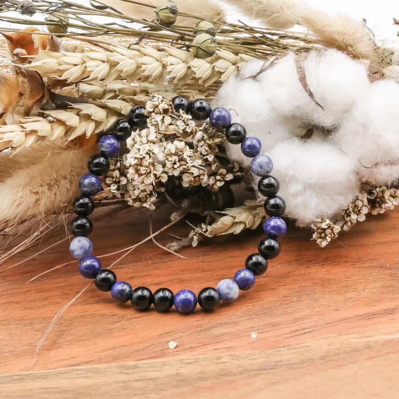 黑瑪瑙 青金石 | 原石手串 天然石手鍊 全礦石系列