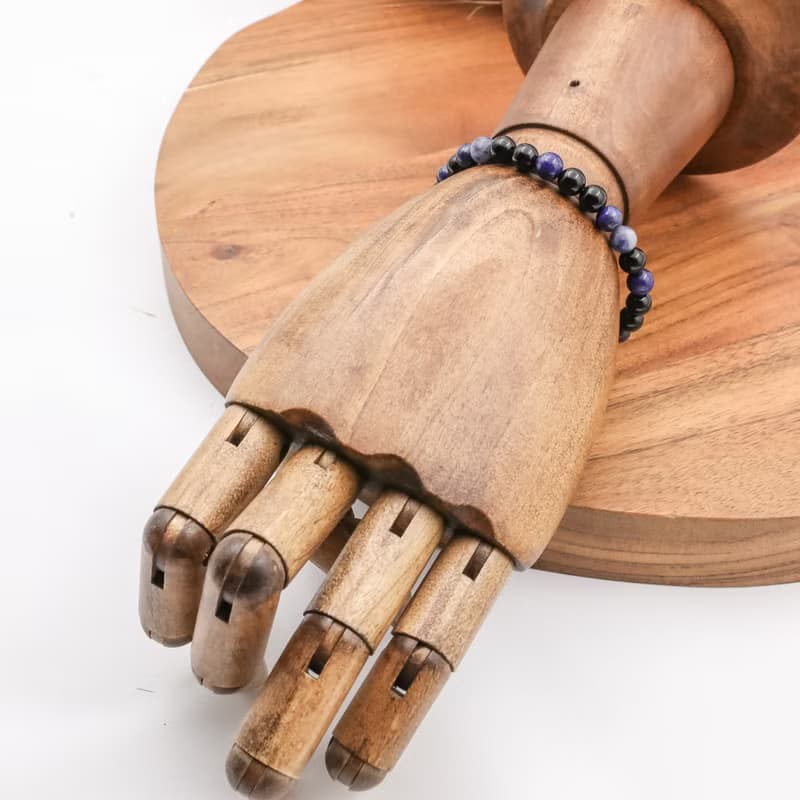 黑瑪瑙 青金石 | 原石手串 天然石手鍊 全礦石系列