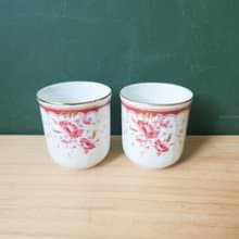 【北極二手雜貨】早期大同特白瓷器 茶杯 花朵圖案