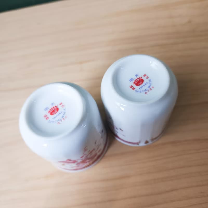 【北極二手雜貨】早期大同特白瓷器 茶杯 花朵圖案