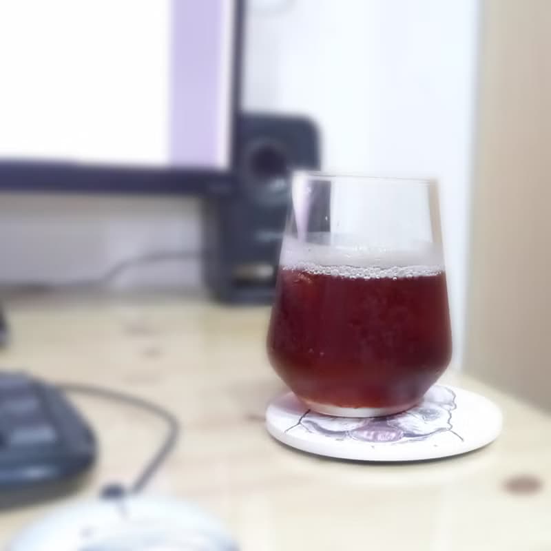 花邊LOGO~素描西高地白梗-吸水杯墊~陶瓷杯墊