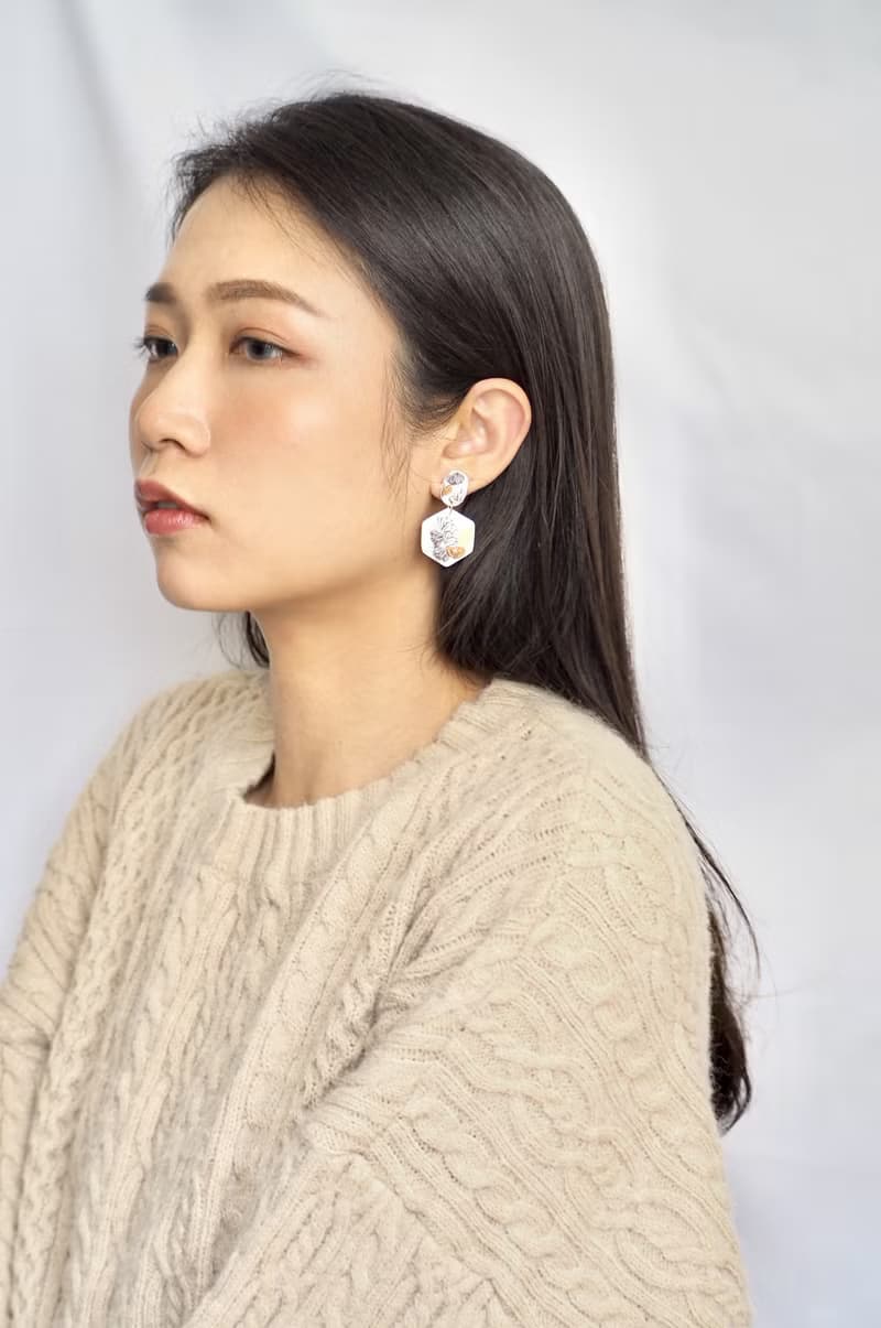 立體虞美人花束軟陶耳環