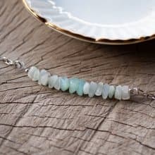 Raw Amazonite Bracelet, 925 Silver, Gift to Mom, Taurus Birthstone, Virgo Gem