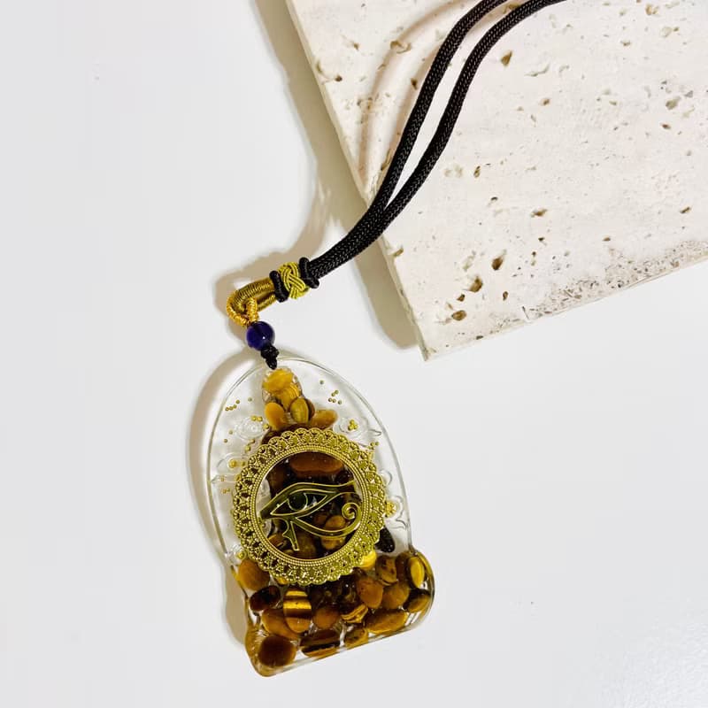 媽祖奧剛項鍊/虎眼石/奧剛能量塔/金字塔/開運招財/水晶療癒/禮物
