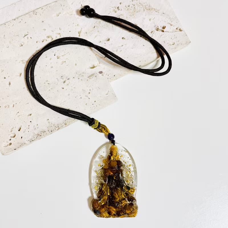 媽祖奧剛項鍊/虎眼石/奧剛能量塔/金字塔/開運招財/水晶療癒/禮物