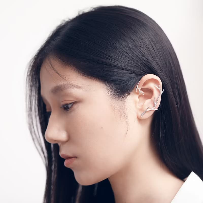 鹿隱 鹿角高級感耳夾 無耳洞可戴耳掛 森林系耳飾 聖誕節禮物