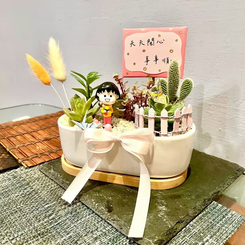 櫻桃小丸子 感恩禮 答謝 多肉組盆 多肉植物 祝福小丸子 生日禮物