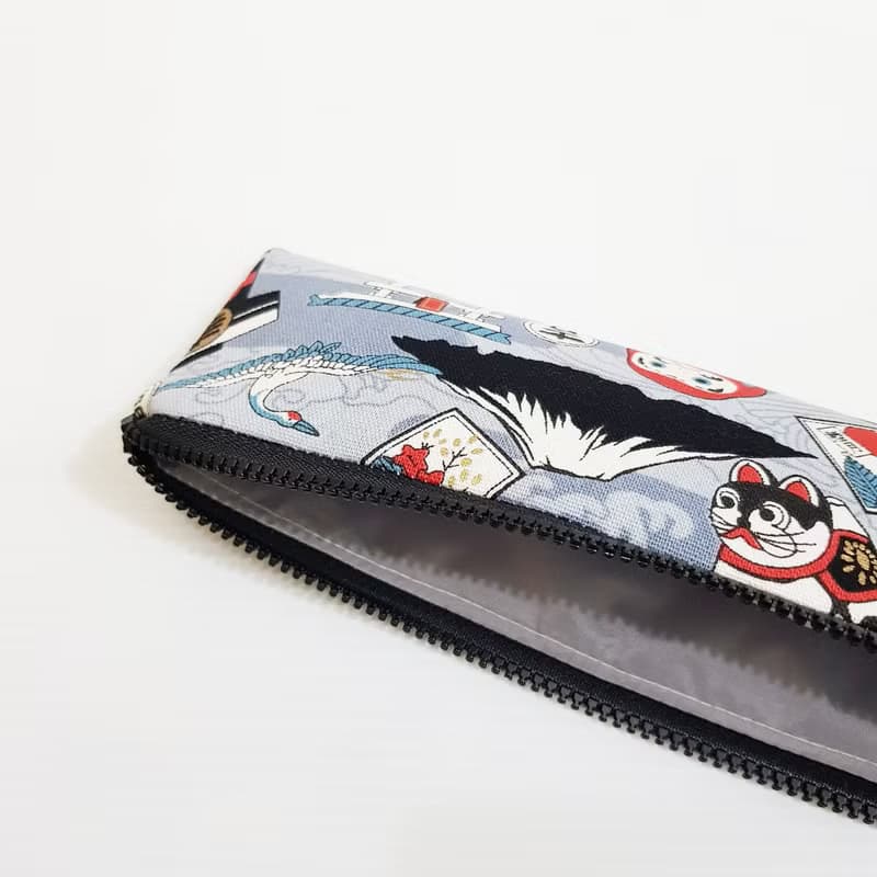 【日式圖騰-灰】 餐具袋 環保 筆袋 刷具袋 交換禮物