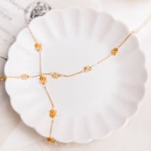 財運 x 黃水晶 誕生石 黃銅鍍18K【初見花語】手鍊