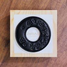 原創手工製作牛皮劍道刀鐔 御先稻荷 黑色 劍鍔 Tsuba