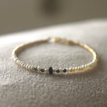 手鍊 9月誕生石 藍寶石 珍珠 - 破紀錄 -