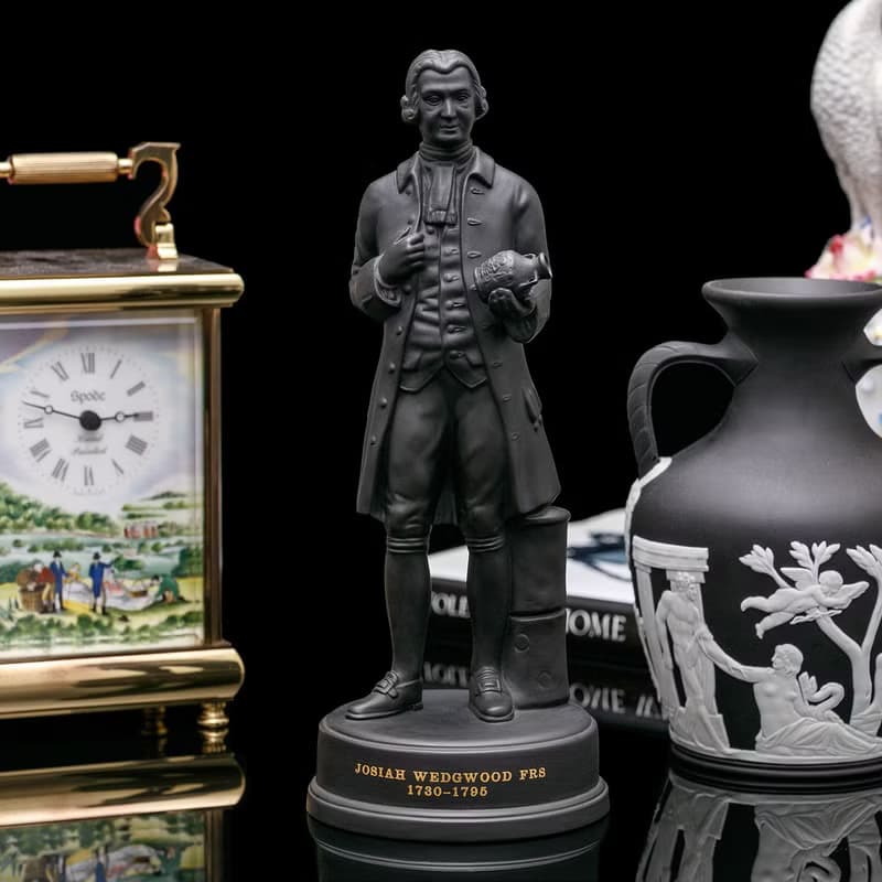 英國製Wedgwood 1972陶工之父威基伍德百年紀念玄武岩黑陶瓷雕塑