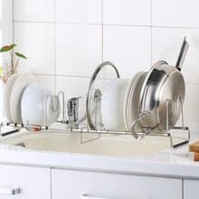 不鏽鋼小跨海大橋　可伸縮　廚房收納架　碗盤架　水槽籃　廚房架