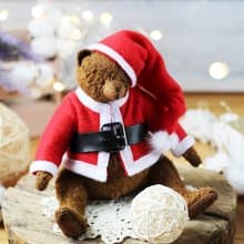 Artist Teddy bear interior toy in Santa Claus outfit, Christmas Home Décor
