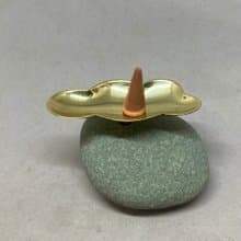 香道/燻香座~雲起石(B款小)單品~可置香錐,黃銅拋光搭配石頭質感!