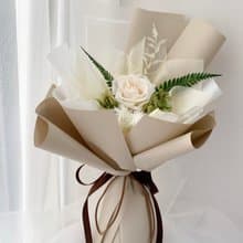 永生花花束--綠白森林 (附贈提袋)