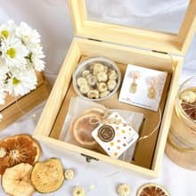 午後小食光│花園水果午茶組 水晶花耳環/樹脂耳環-白杭組