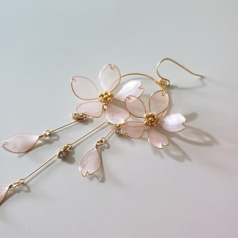 満開桜のピアスorイヤリング 片耳用