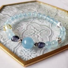 【溝通 平靜】Swarovski襯石 海藍寶 堇青石 水晶手鏈