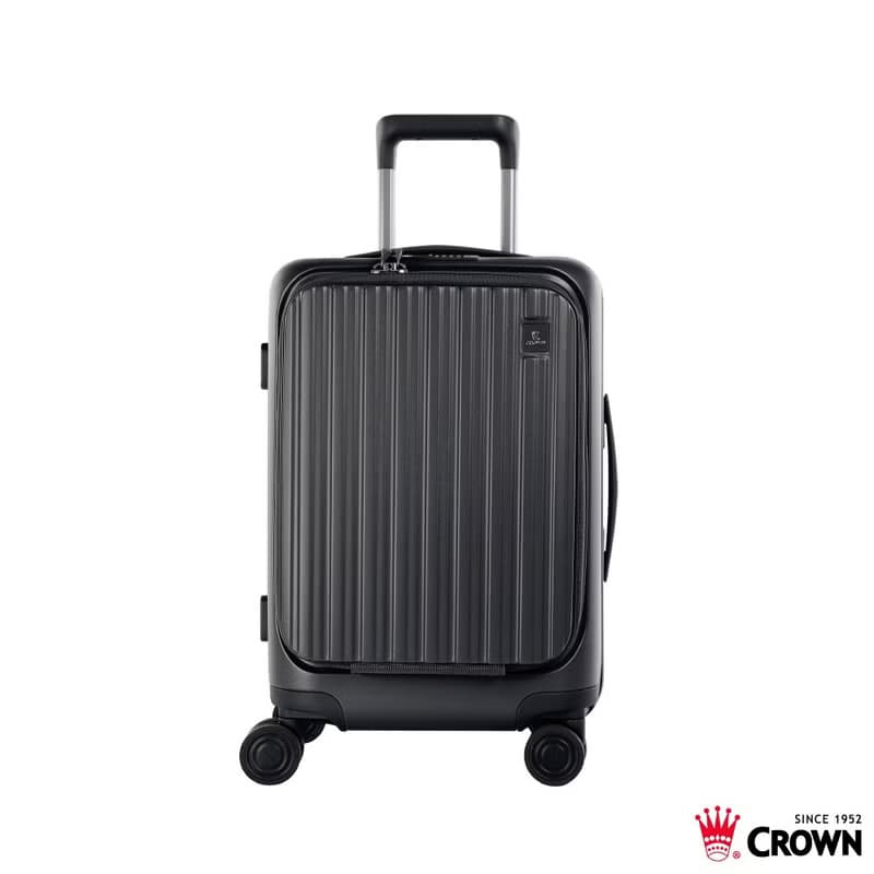【CROWN】21吋 BOXY 前開框架拉桿箱 登機箱  鐵灰色