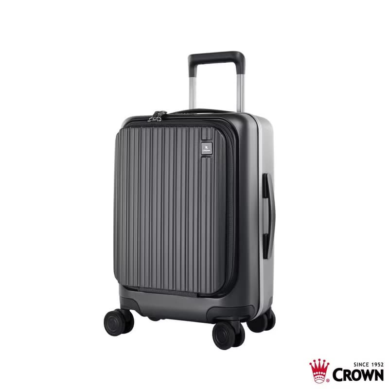 【CROWN】21吋 BOXY 前開框架拉桿箱 登機箱  鐵灰色