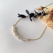 【禮物】流動式巴洛克藝術14KGF珍珠手鍊項鍊