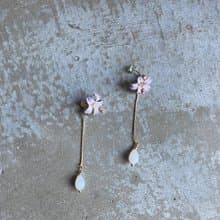 苦楝花單花_手染皮塑耳飾