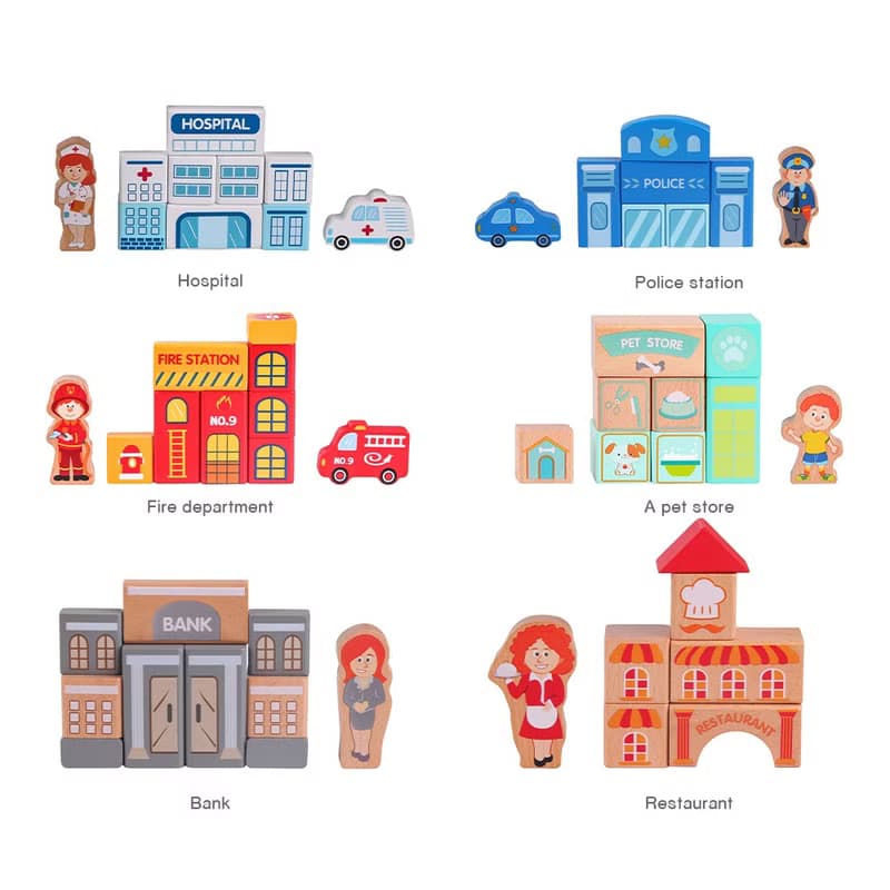 【德國ClassicWorld】城市場景積木(100Pcs)【適合3歲以上】