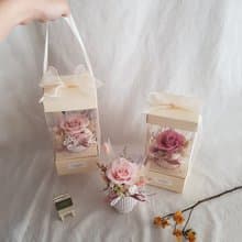 情人節|永生花+乾燥花│盒裝永生玫瑰小桌花│不凋花│粉色系