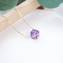 頂級切工 閃耀紫水晶方糖 全淨透體項鍊 人緣提升 招貴人