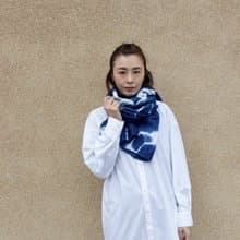 藍染圍巾(棉混羊毛款/純棉披肩款)