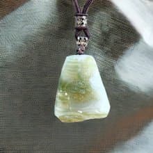冰飄綠翡翠精雕文人山水牌項鍊 | 天然緬甸玉翡翠A貨 | 送禮