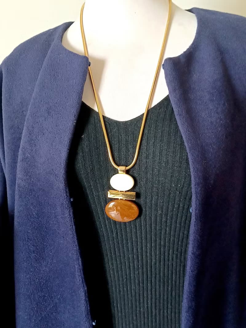 vintage jewelry  AVON 摩登幾何造型 項鍊