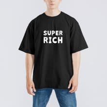 SUPER RICH 超有錢 衣服 落肩 寬版 T恤 涼感衣 排汗衣 黑T