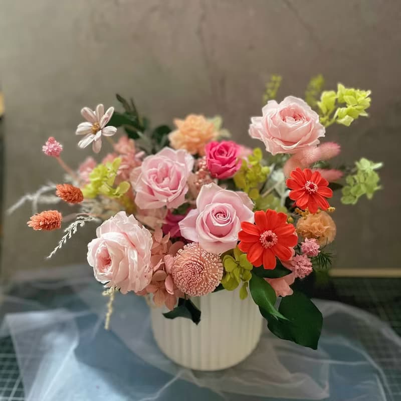 【永生花禮】粉色呢喃永生花/開幕花禮/升遷花禮/謝師花禮