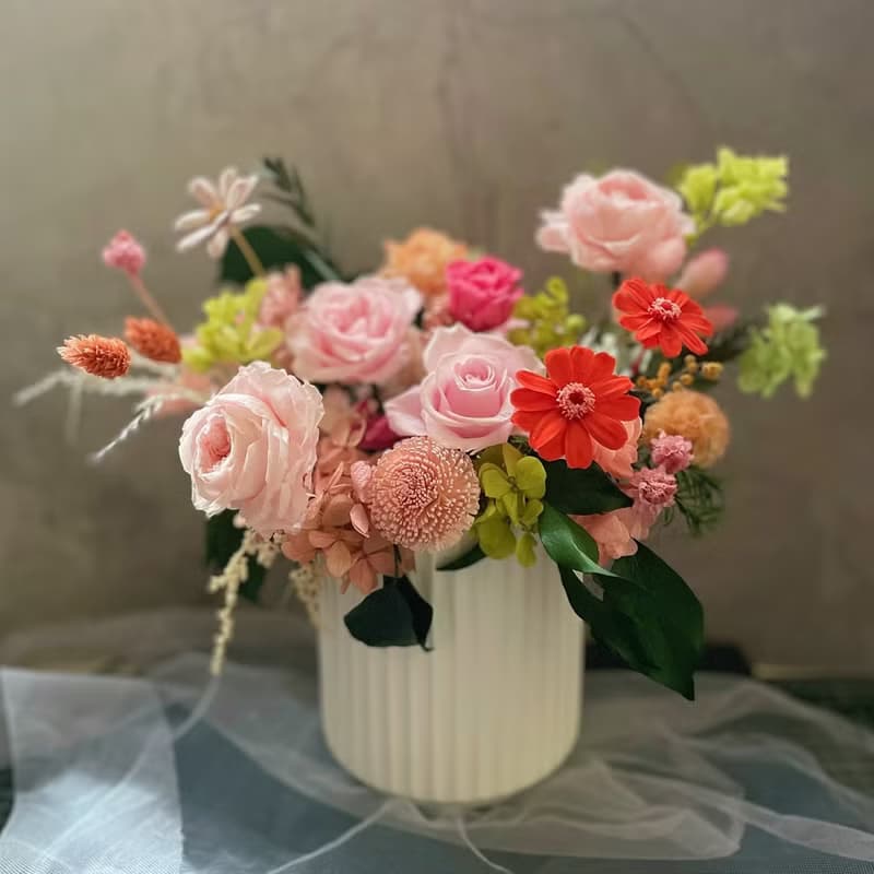 【永生花禮】粉色呢喃永生花/開幕花禮/升遷花禮/謝師花禮