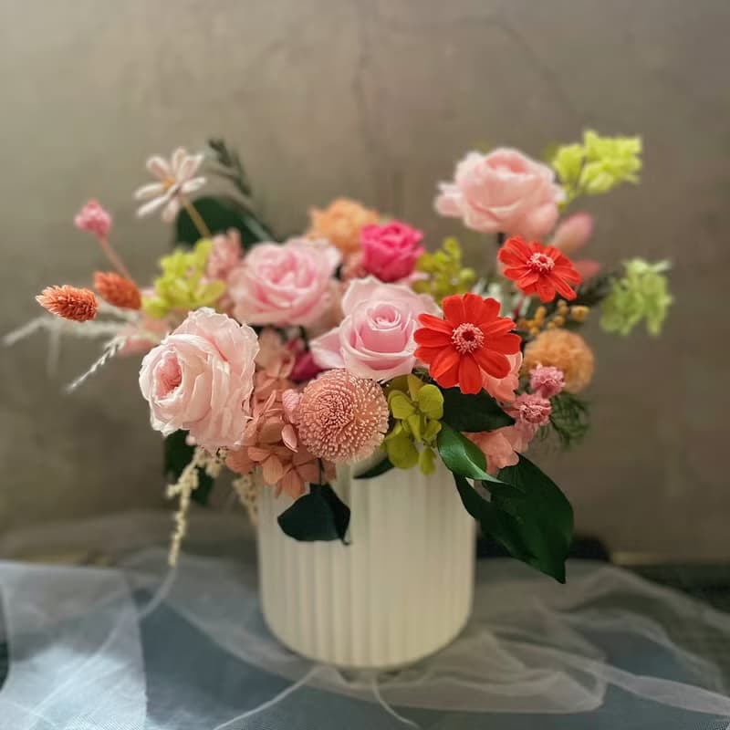【永生花禮】粉色呢喃永生花/開幕花禮/升遷花禮/謝師花禮