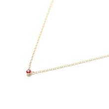 7月誕生石 K10 ルビーの一粒ネックレス ~Petela~ (K18 変更可能)