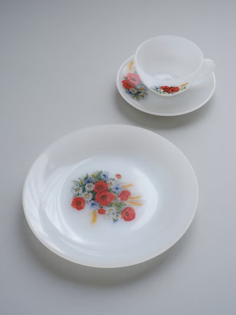 法國Arcopal Vintage套裝杯連茶碟/中古/咖啡杯/餐具/甜點碟