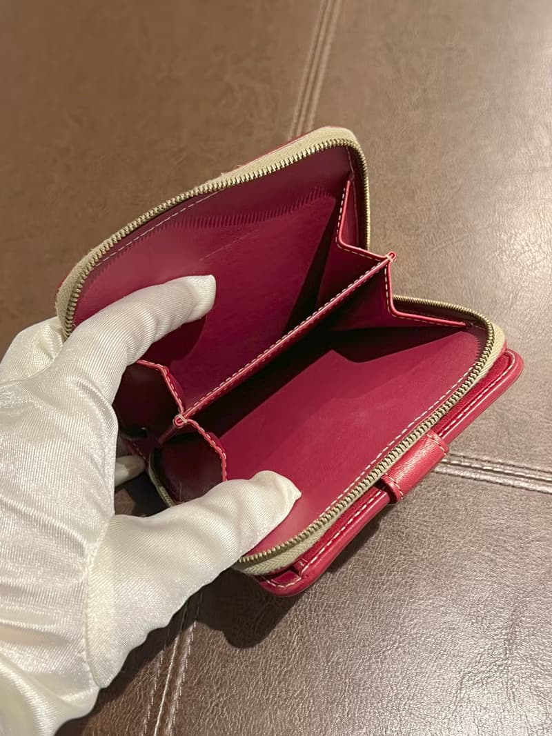 Celine凱旋門啡色紅色零錢散子短錢包 日本中古二手Vintage
